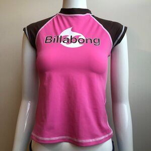 Billabong girls pink rashguard rash guard top Large surf shirt